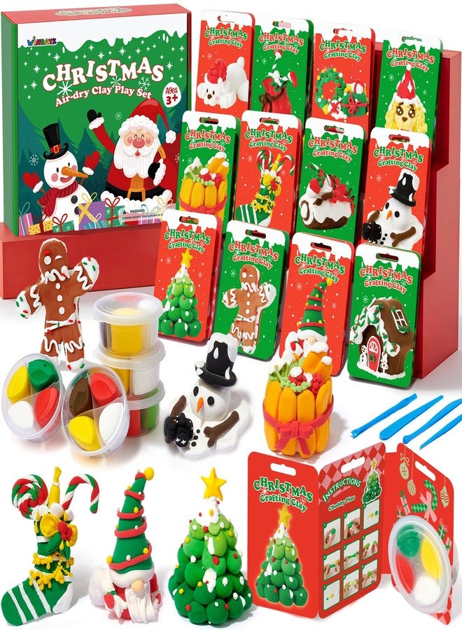 Winrayk Christmas Air Dry Clay for Kids Modeling Clay Kit, 12 Boxes Magic Molding with Sculpting Tools & Tutorials, DIY Arts and Crafts Stocking Stuffer Boys Girls Kids Christmas Birthday Gifts Toys - Image 1